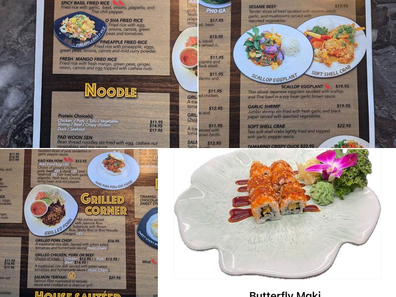 Phở O Sha | Thai-Vietnamese Restaurant Menu