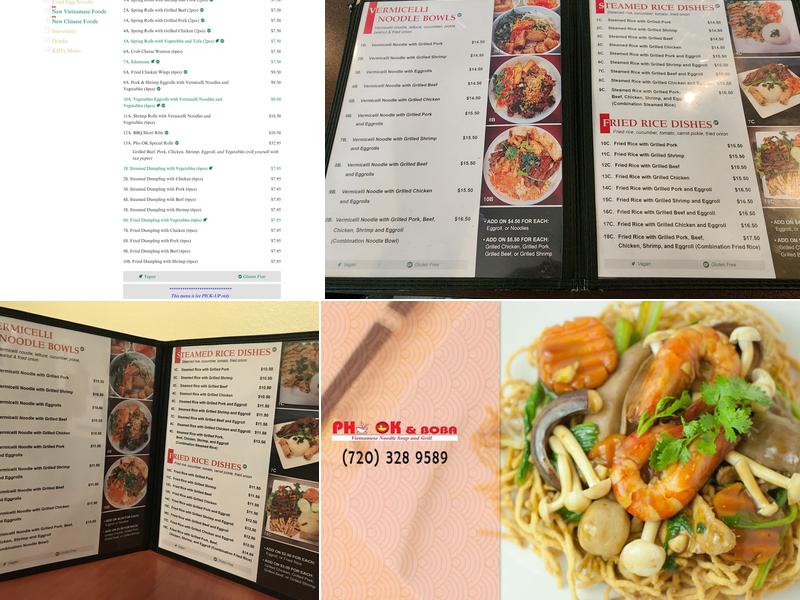 Pho Ok Denver Menu