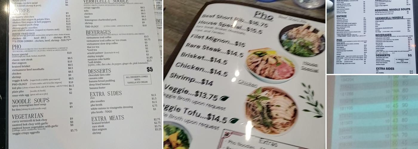 Pho-Ology Plus Menu