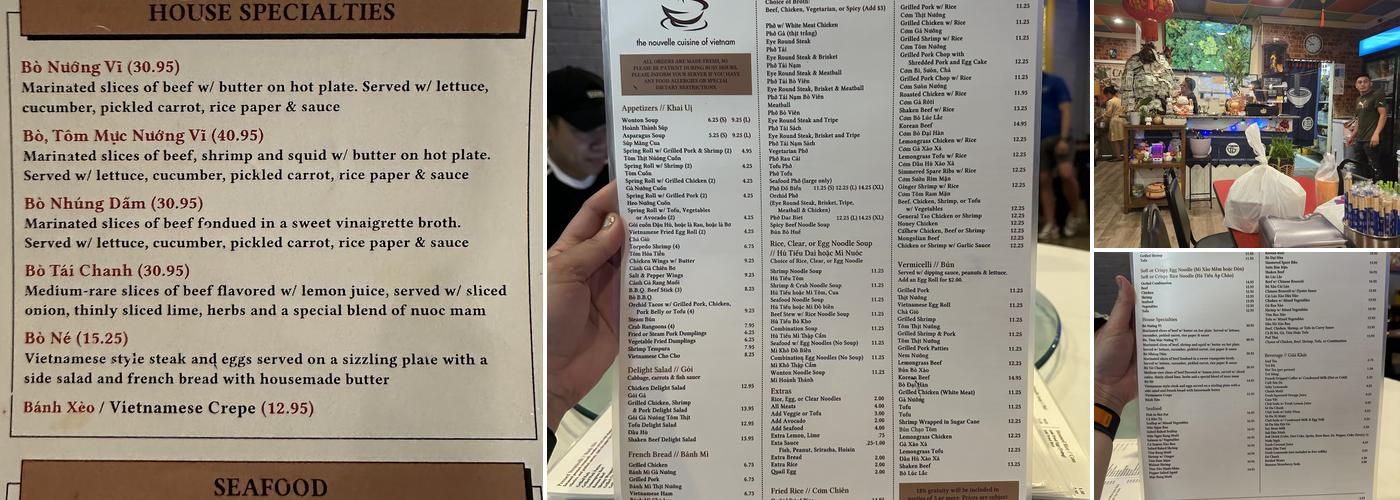 Phở Orchid Restaurant Menu