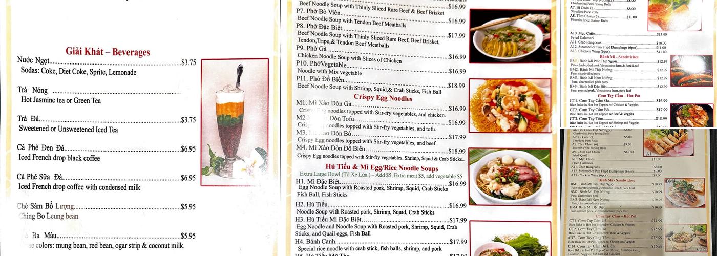 Pho Place Menu