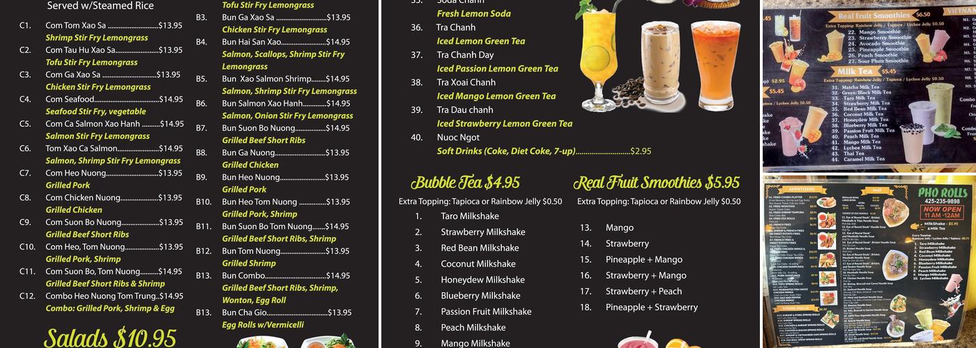 Pho Rolls Menu