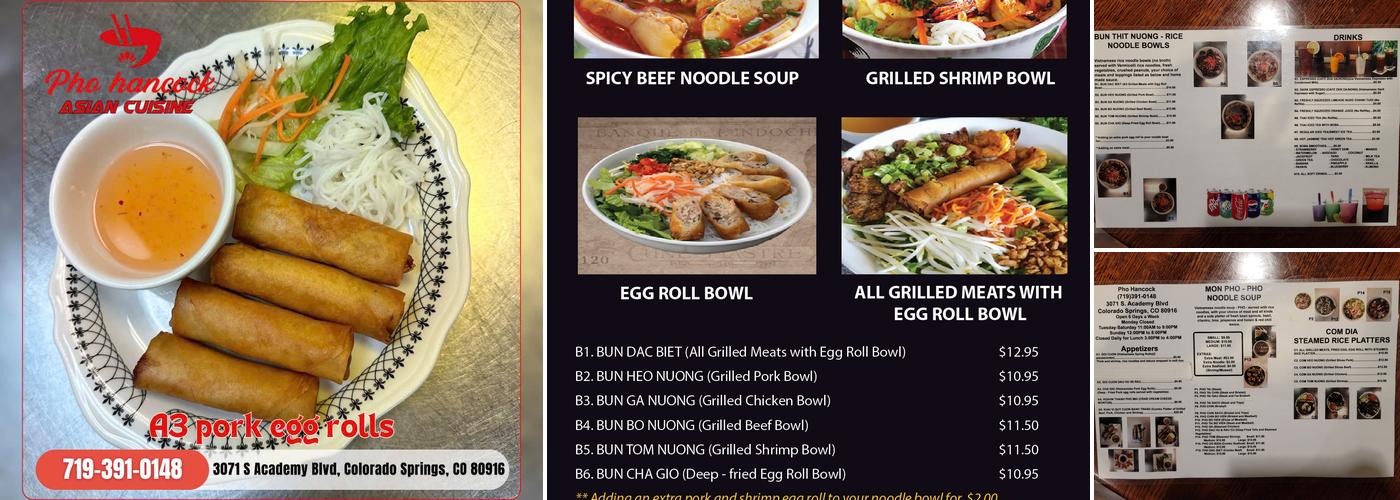 PHO HANCOCK ASIAN CUISINE Menu
