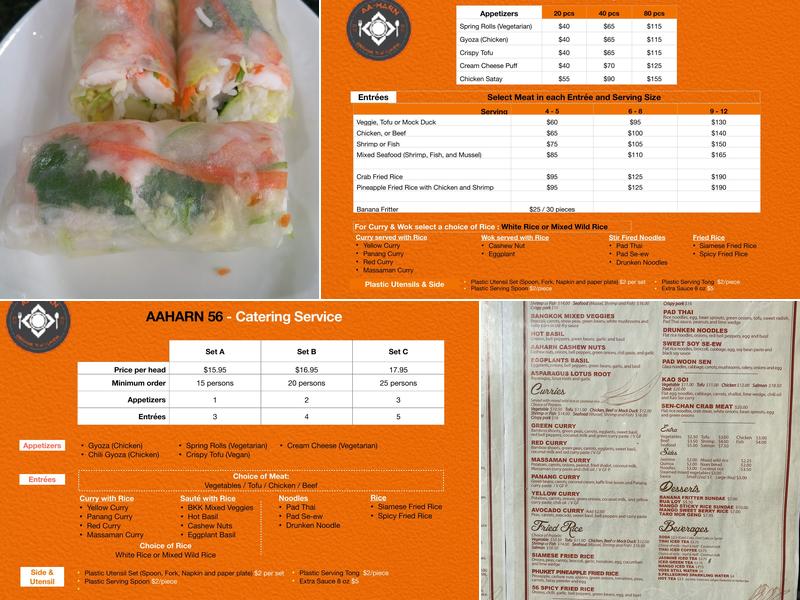 Aaharn56 Thai cuisine Menu