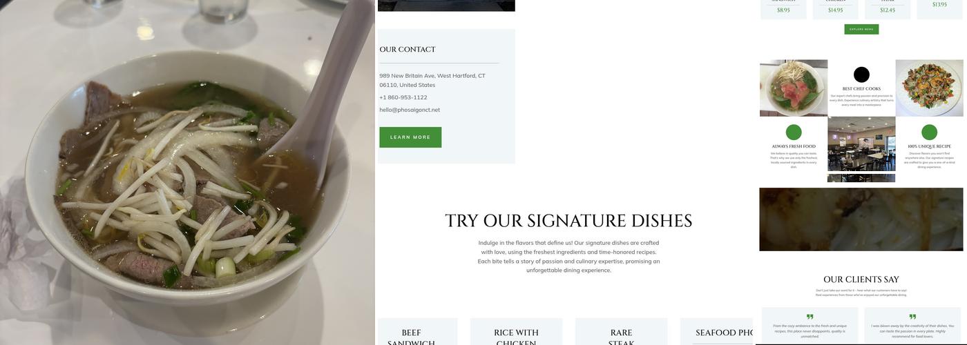 Phở Saigon | Authentic Vietnamese Restaurant Menu