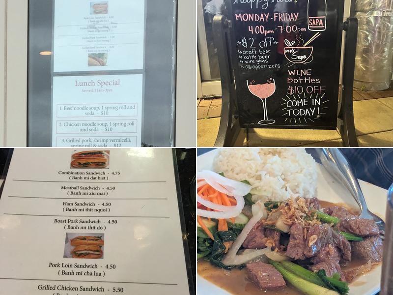 Pho Sapa Menu