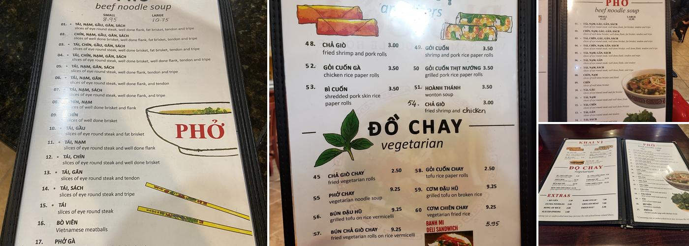 Pho So 1 Menu