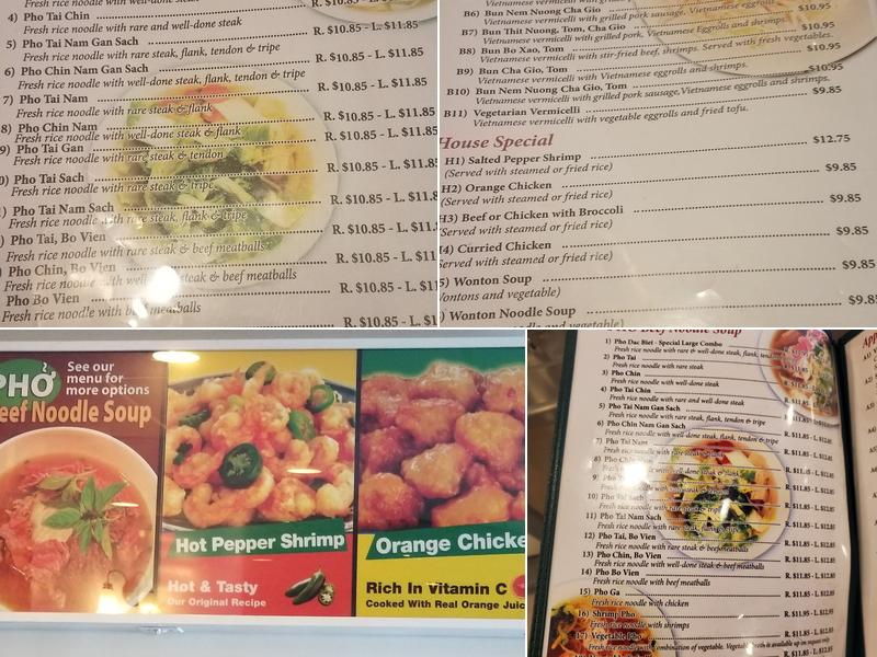 Pho Stop Menu