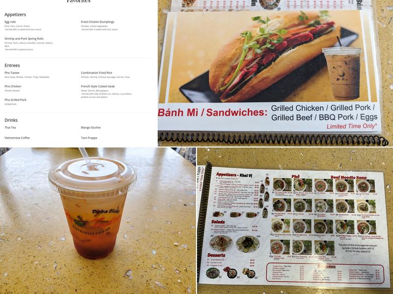 Phở Tastee Menu