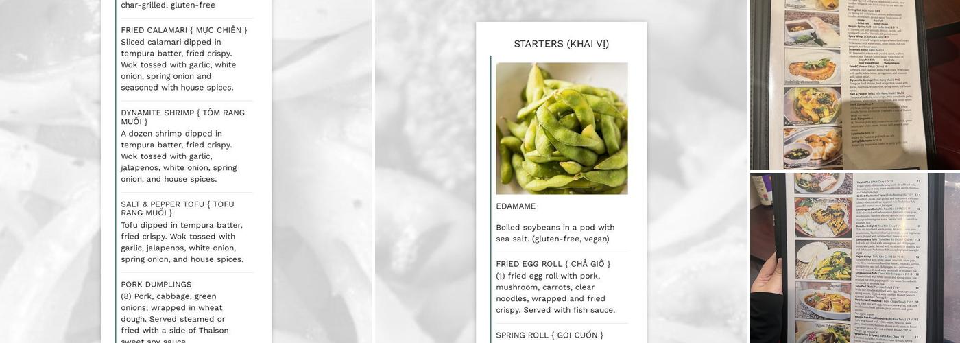 Phở Tháisơn Menu