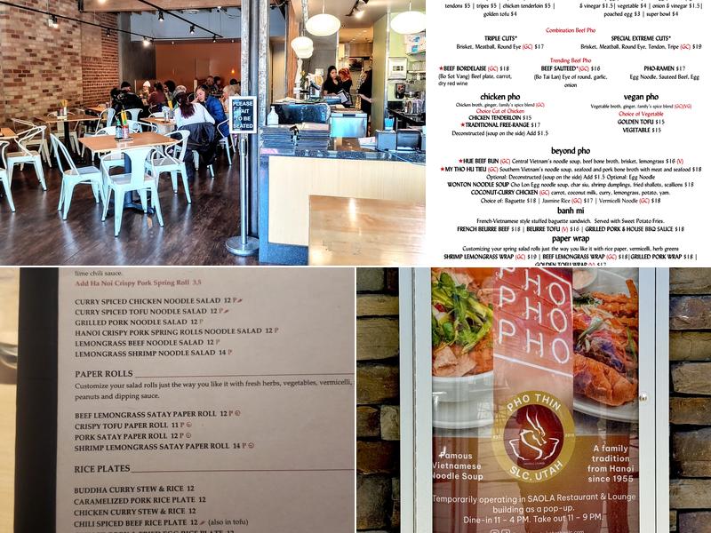 Pho Thin Vietnamese Noodle Lounge Menu