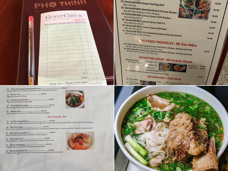 Pho Thinh Menu