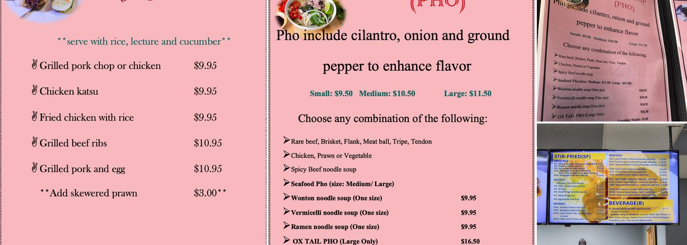 Pho Time Menu
