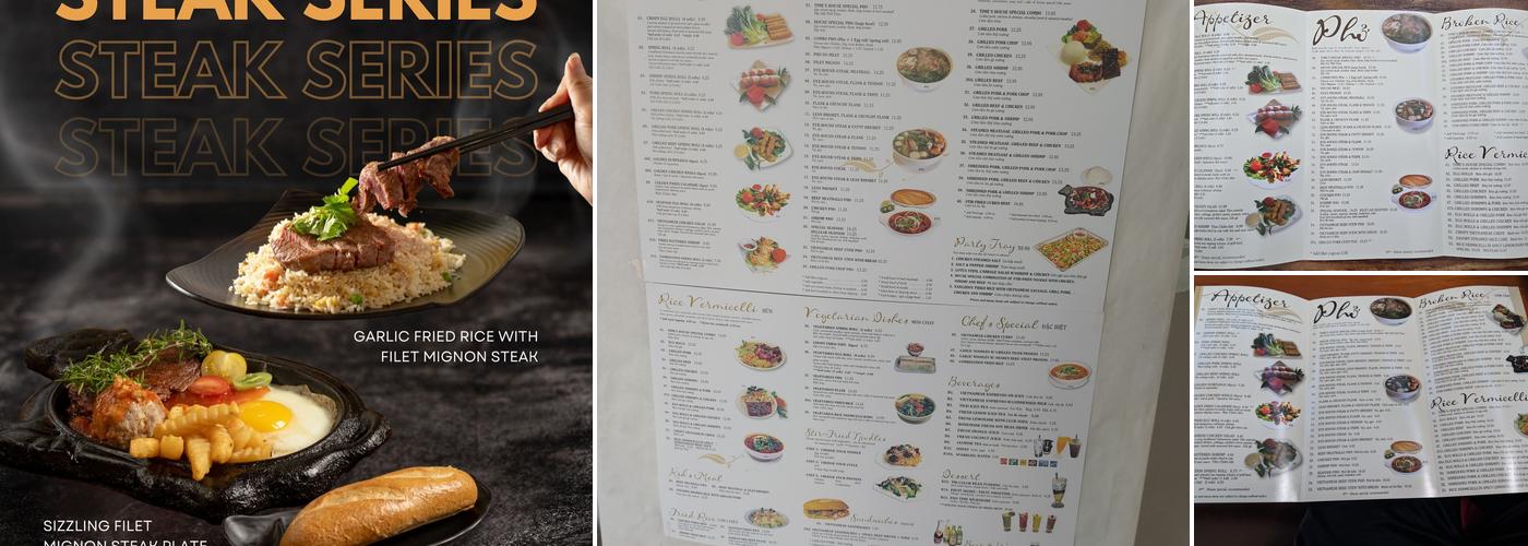 Phở Time Menu