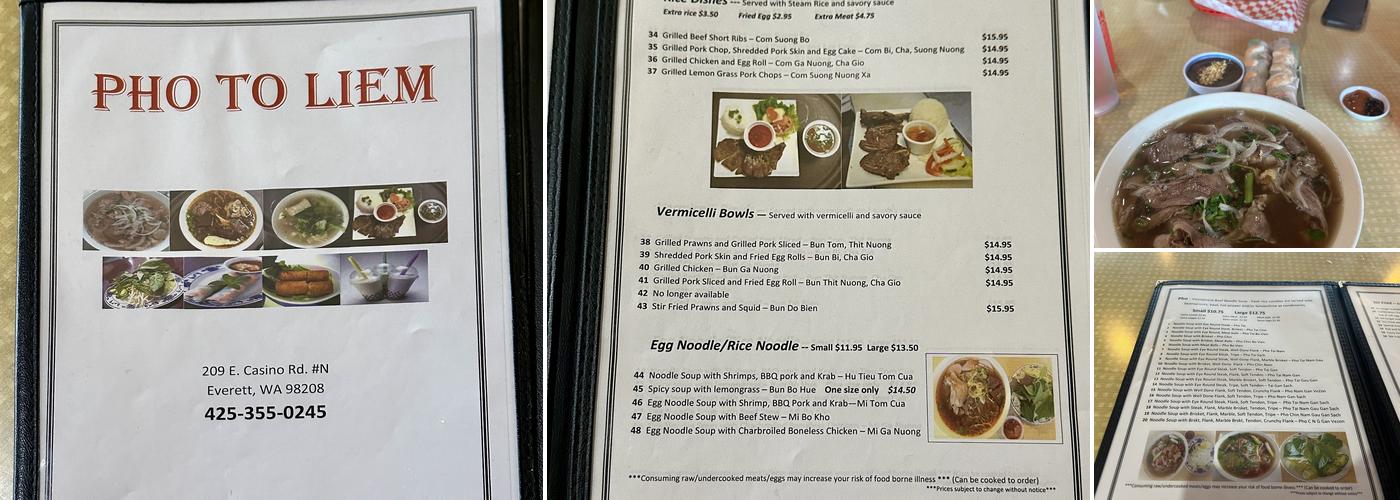 Pho To Liem Menu