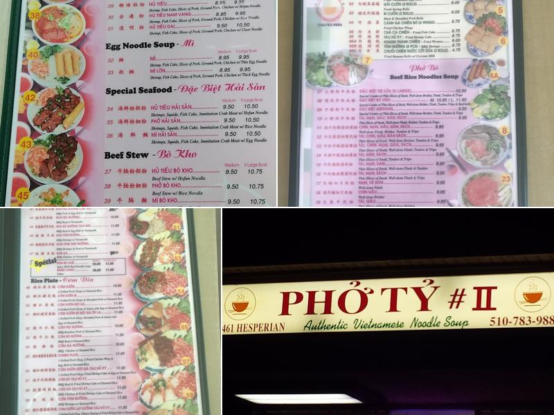 Phở Tỷ #II Menu
