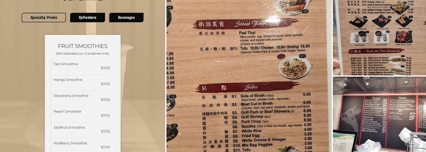 Pho Van Pittsburgh Menu