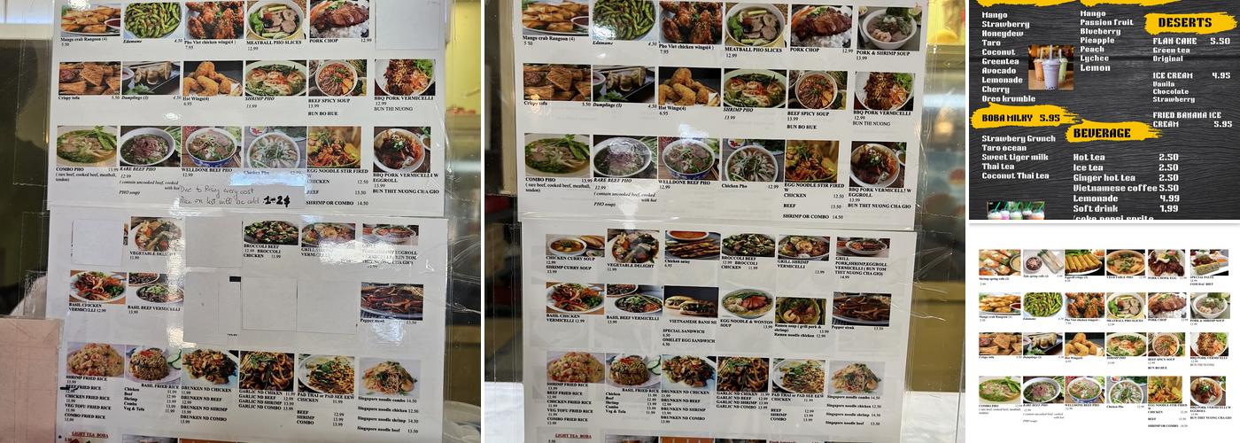 PHO VIET Menu