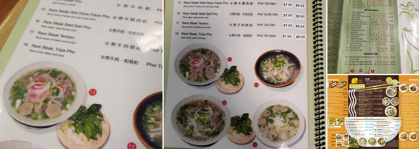 Phở Vietnam Kitchen Menu