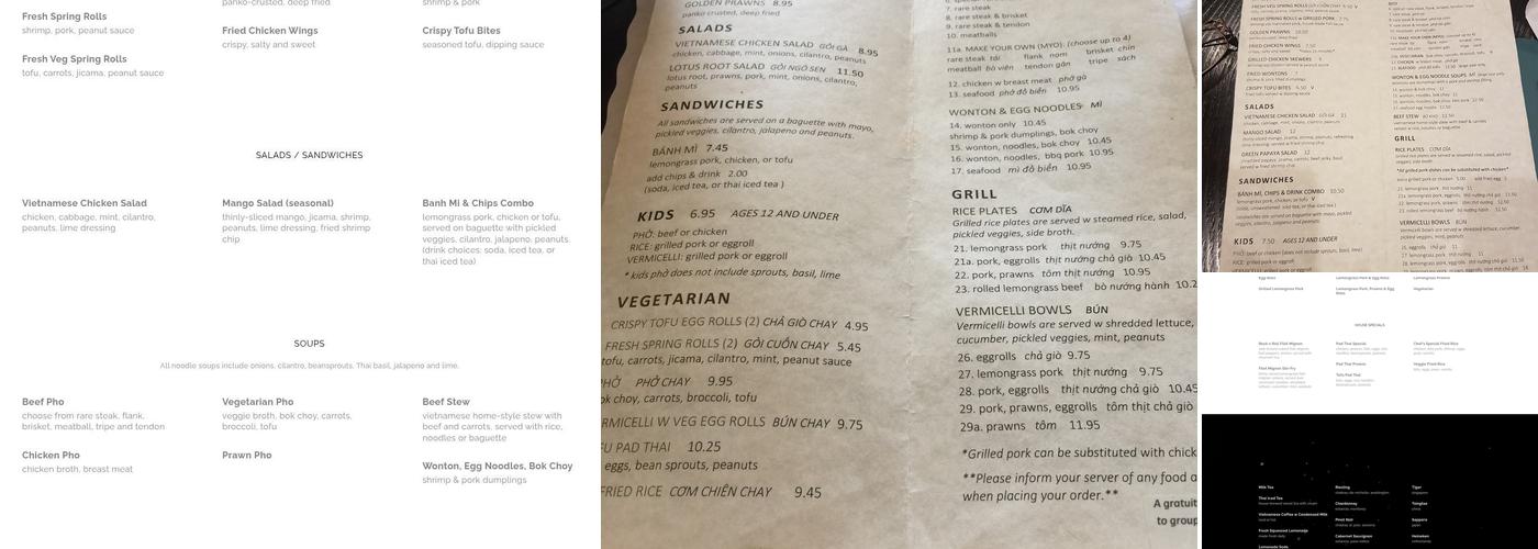 Phở Wagon Menu