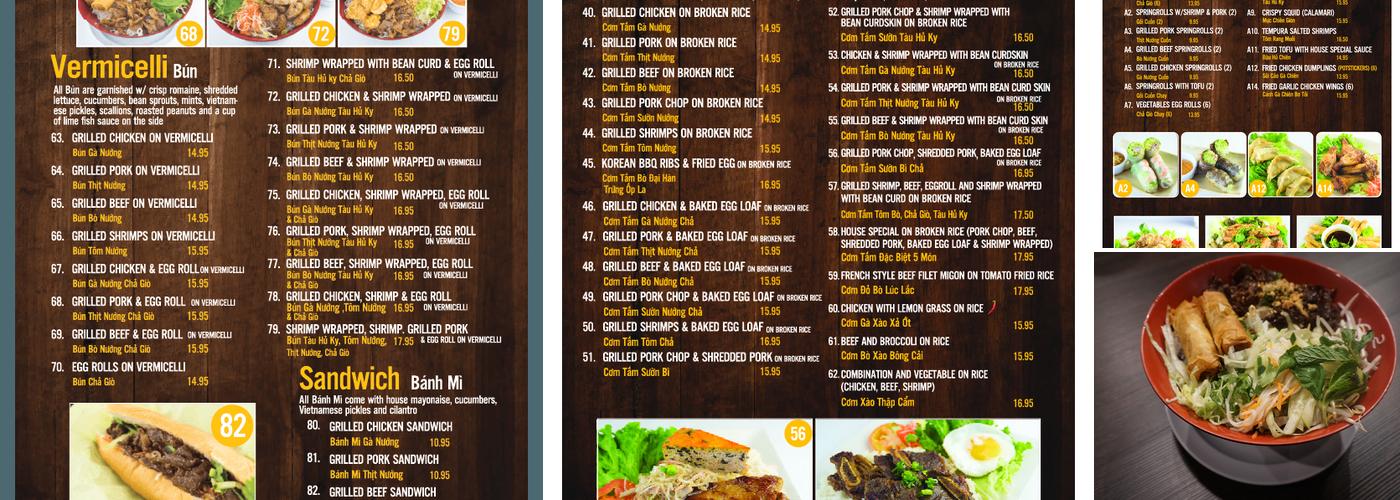 Phở Whittier Menu