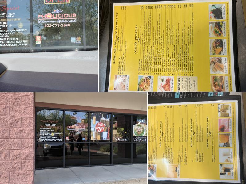 PHỞlicious Menu