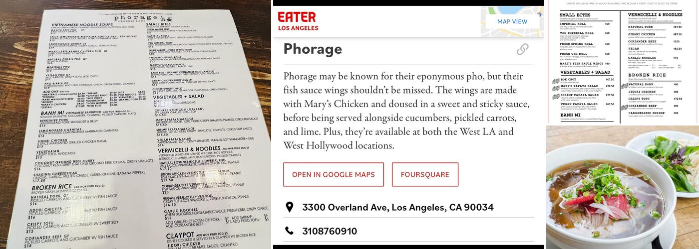 Phorage Overland Menu