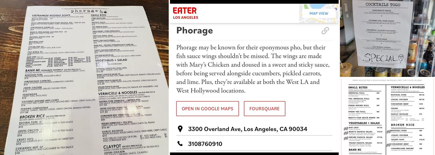 Phorage Overland Menu