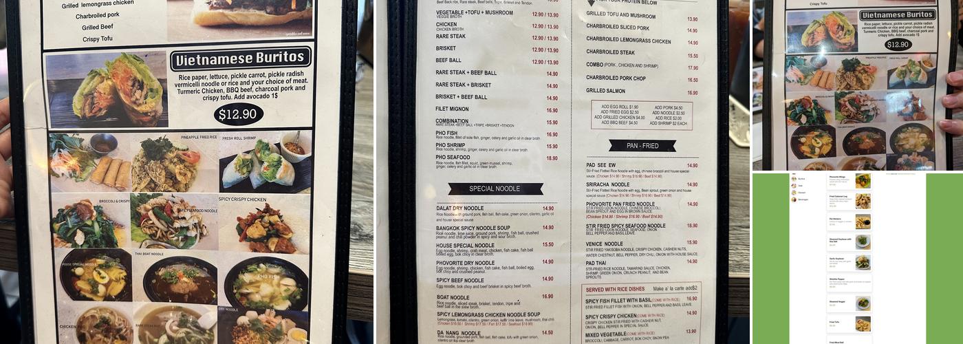 Phovorite Vietnamese Kitchen Menu
