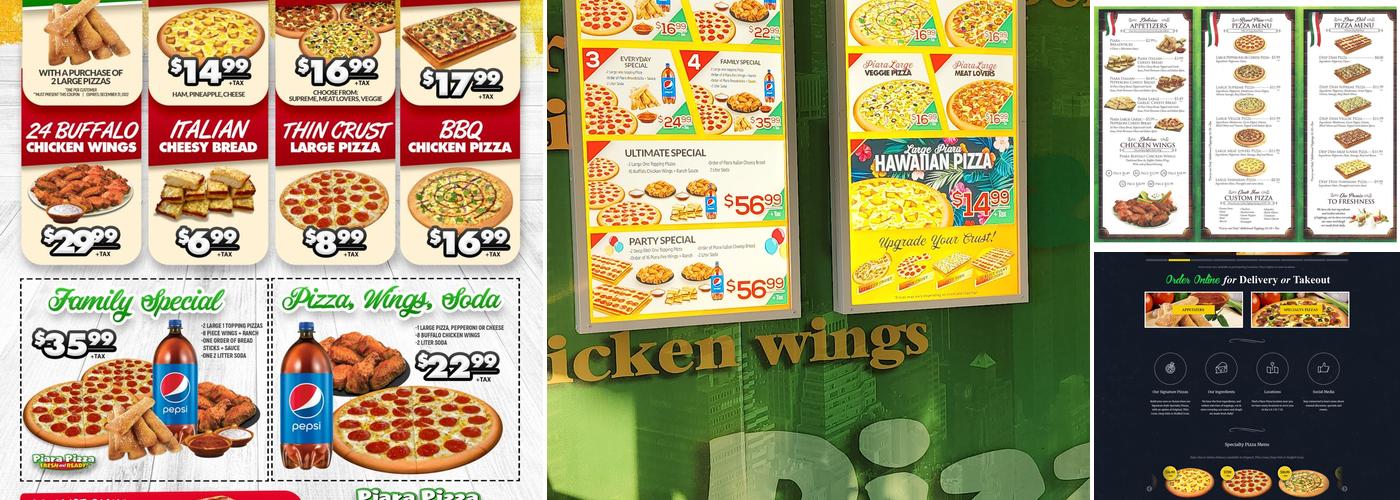 Piara Pizza Menu