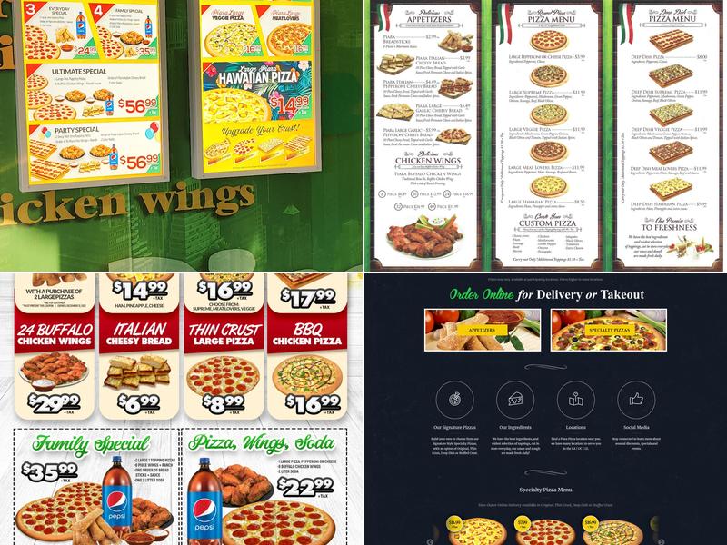 Piara Pizza Menu