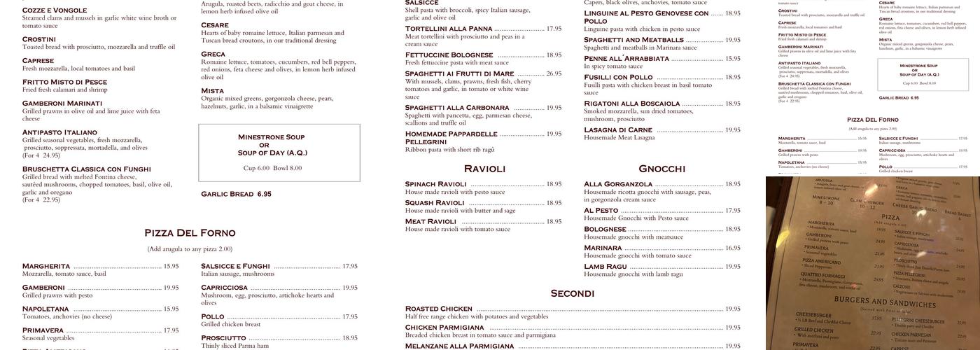 Piazza Pellegrini Menu