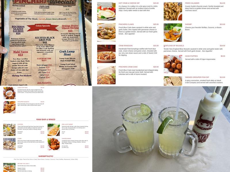 Pinchers Menu