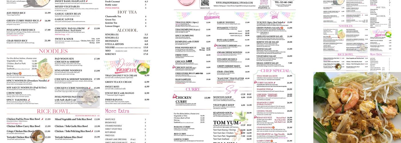 Pink Pepper Menu