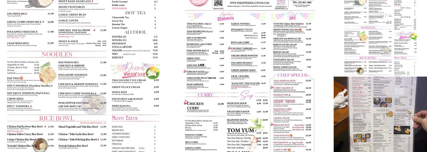 Pink Pepper Menu