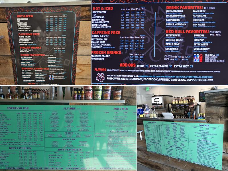 Pinned Coffee Co. Menu