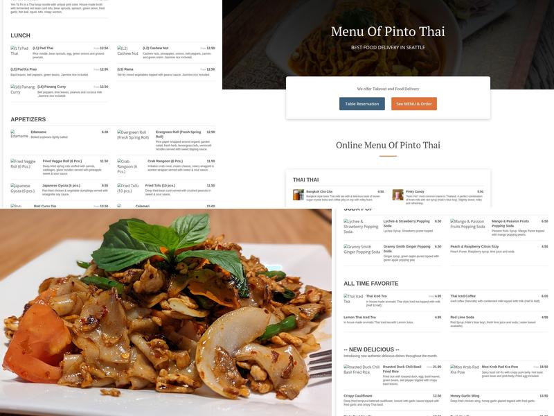 Pinto Thai Menu