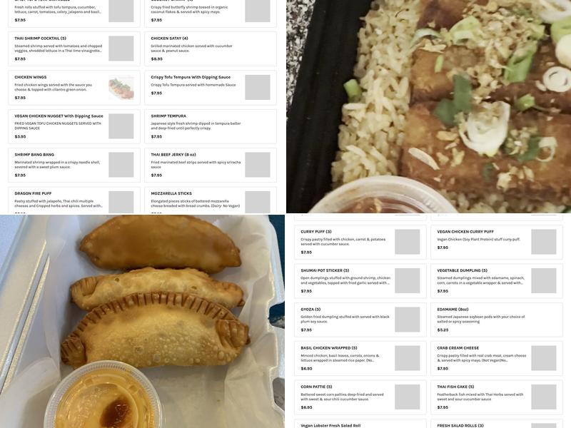 Pinto Urban Thai Diner Menu