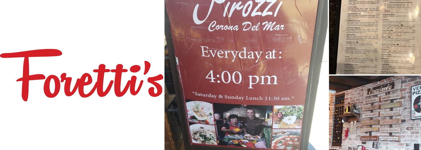 Foretti's Menu
