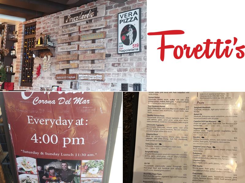 Foretti's Menu