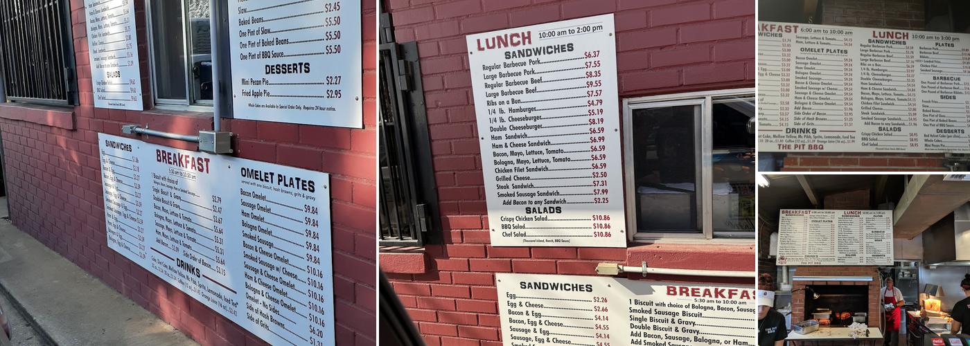 THE PIT BBQ Menu