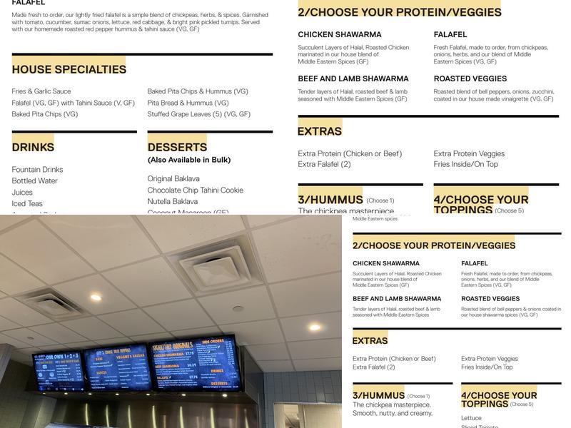 Pita Chip Menu