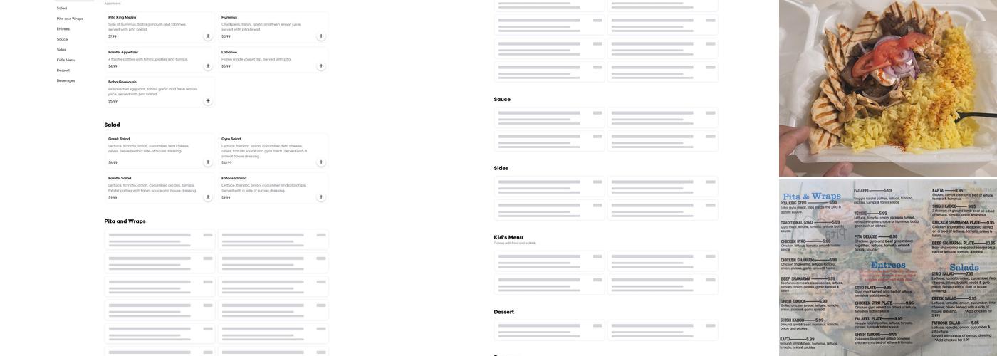 Pita King Menu