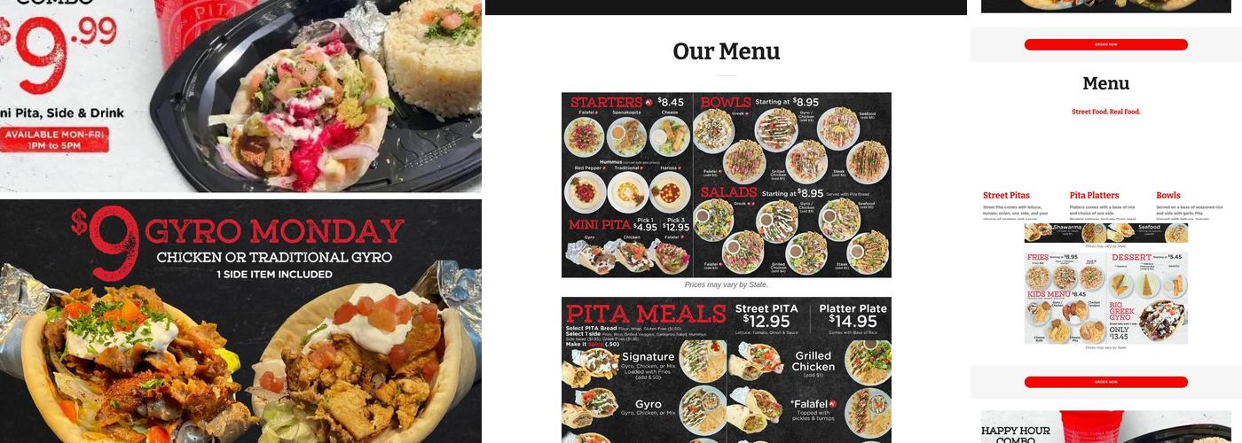Pita Mediterranean Street Food Menu