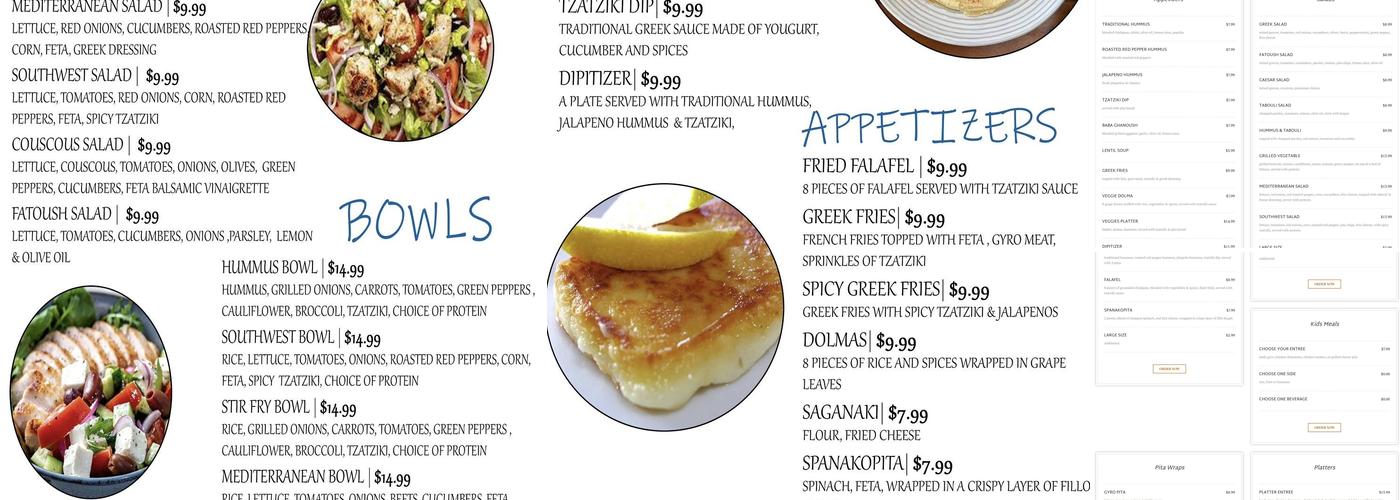 Pitadale Menu