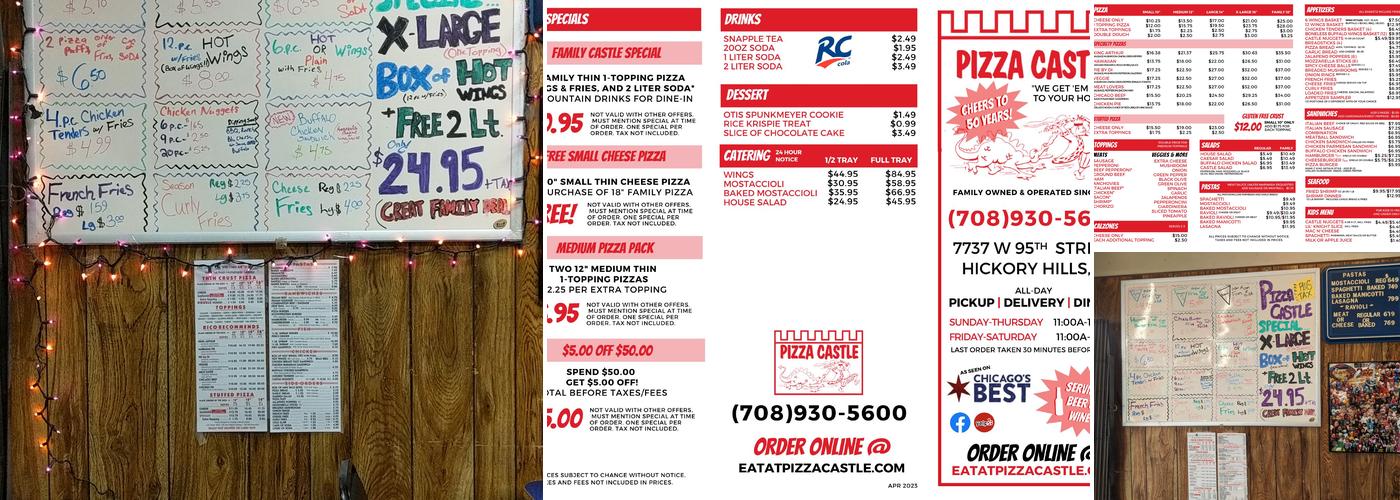 Pizza Castle Menu