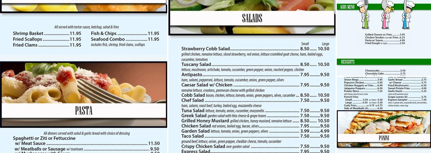 Pizza Express Menu