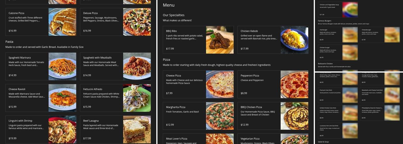 Pizza Moon Menu
