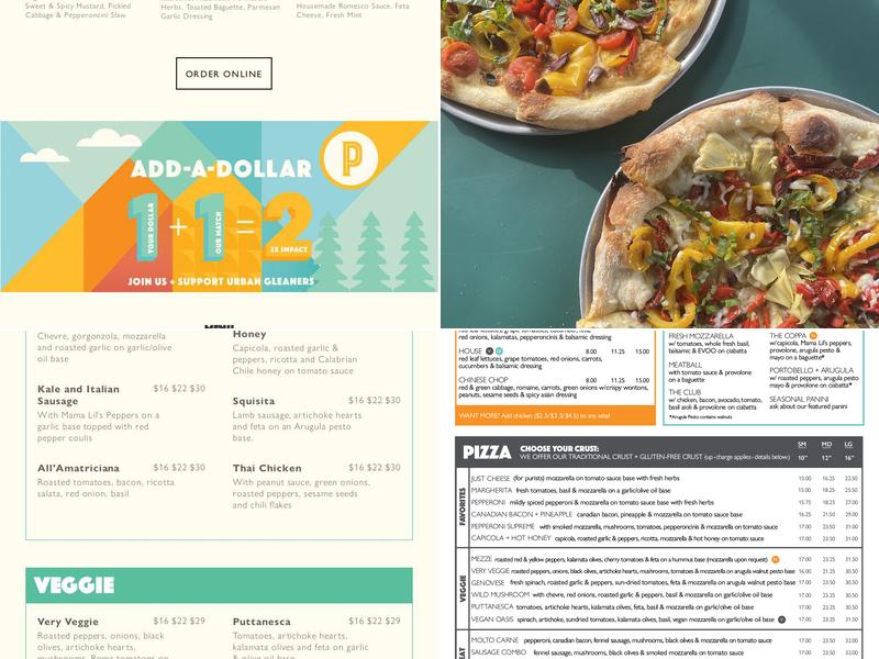 Pizzicato Pizza Menu