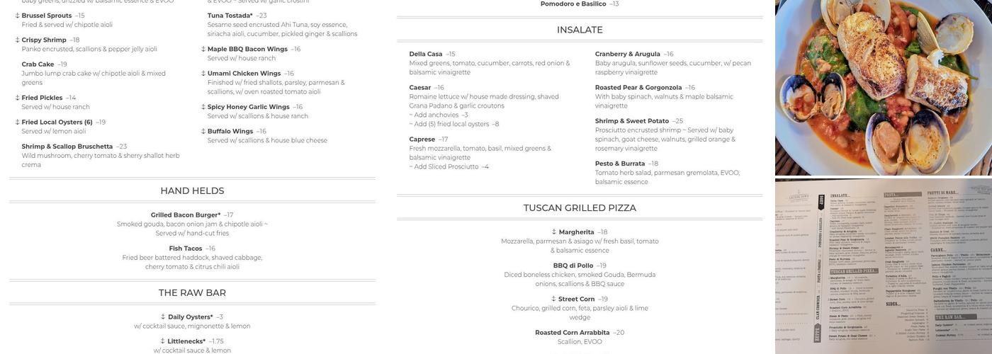Pizzico Oyster Bar Menu